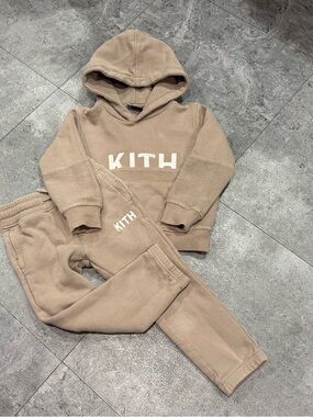 Kith Kids Sand Beige Hoodie & Joggers Set